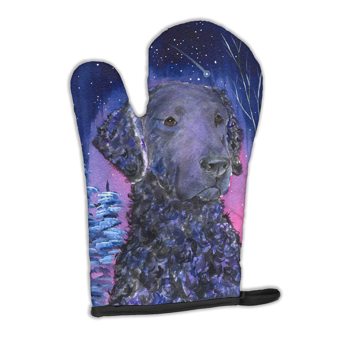 Starry Night Curly Coated Retriever Oven Mitt SS8354OVMT