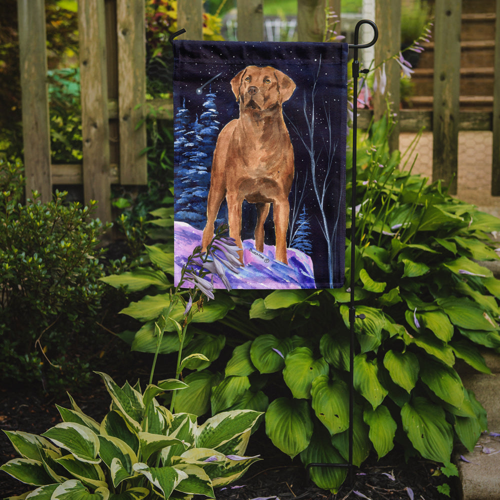 Caroline's Treasures Starry Night Chesapeake Bay Retriever Garden Flag – Decorative Outdoor Yard Flag