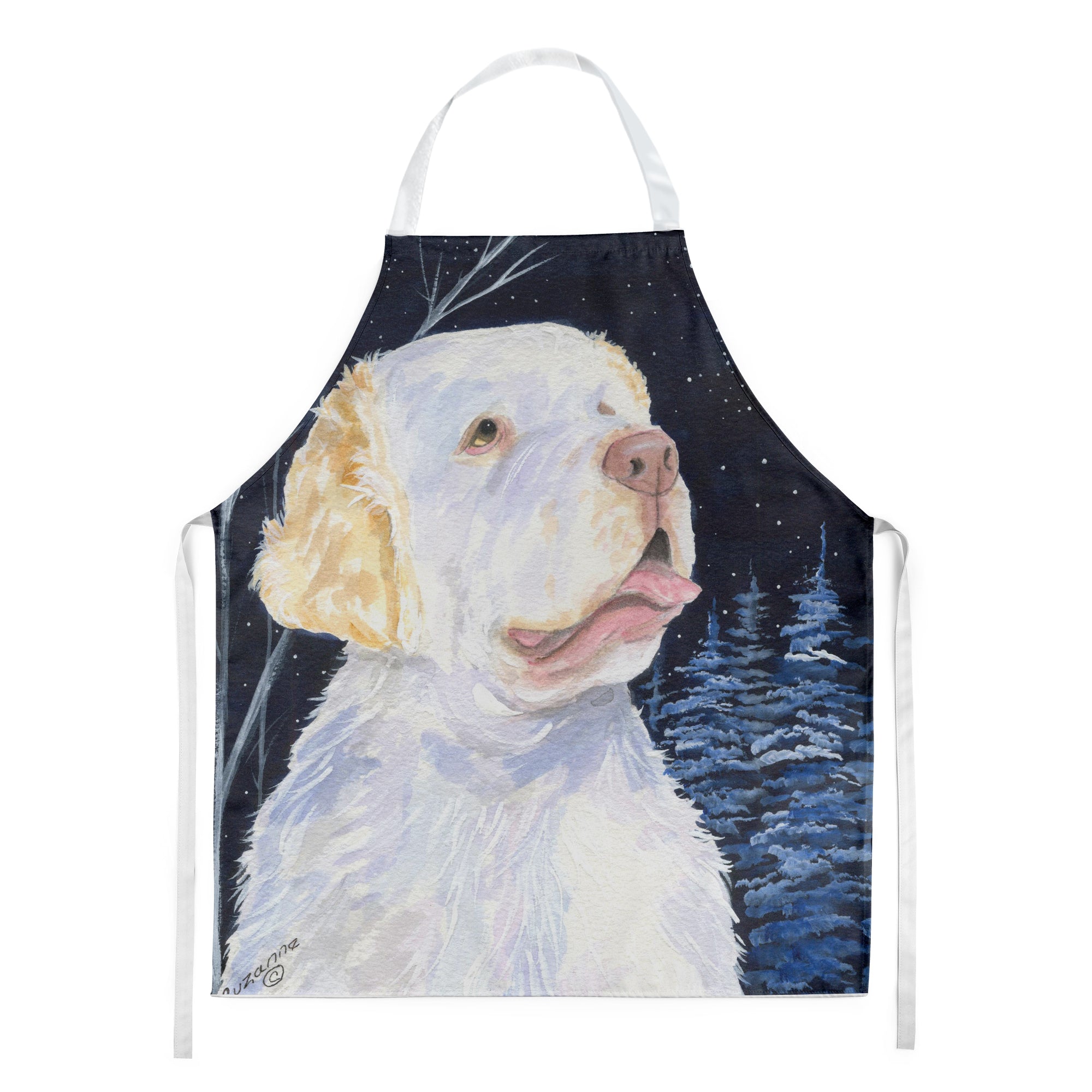 Starry Night Clumber Spaniel Apron - the-store.com