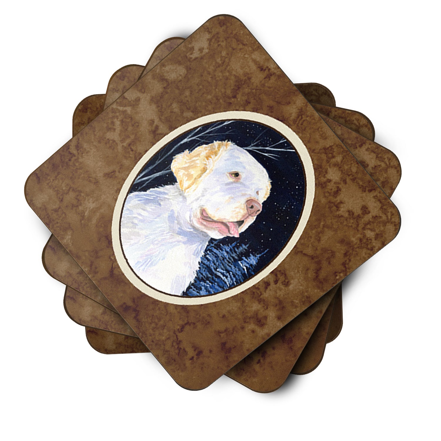 Starry Night Clumber Spaniel Foam Coasters Set of 4 - the-store.com