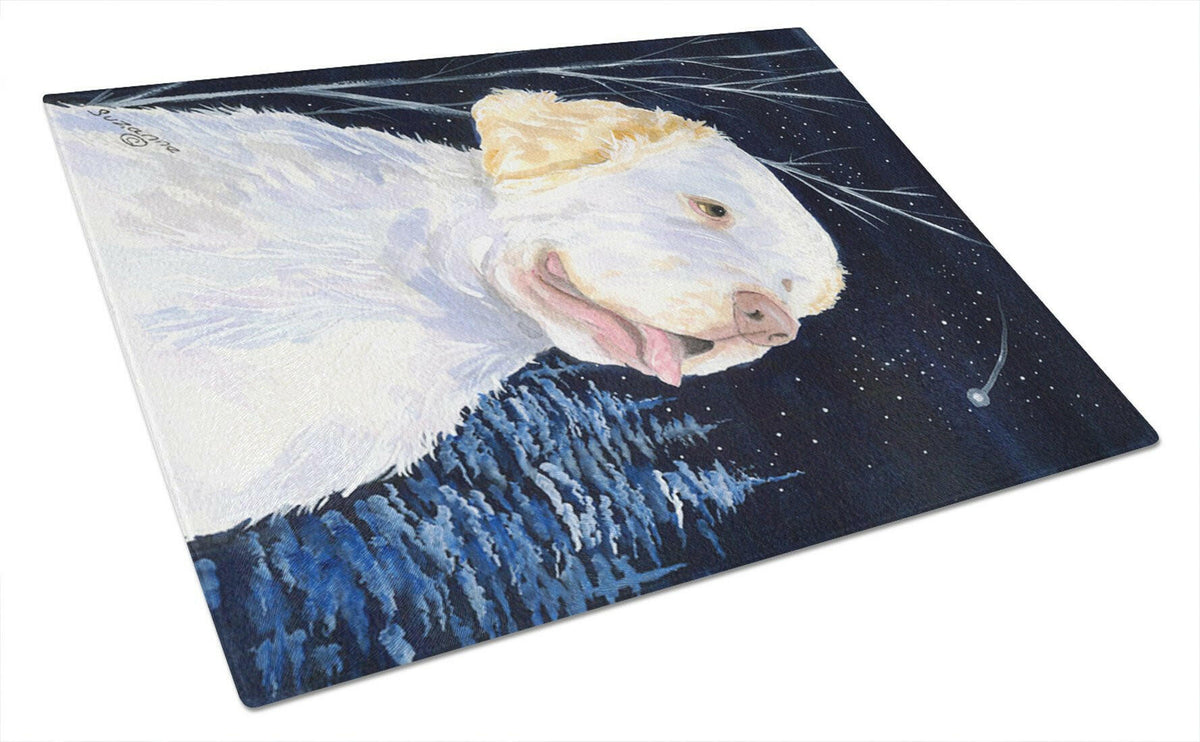 Starry Night Clumber Spaniel Glass Cutting Board Large by Caroline&#39;s Treasures