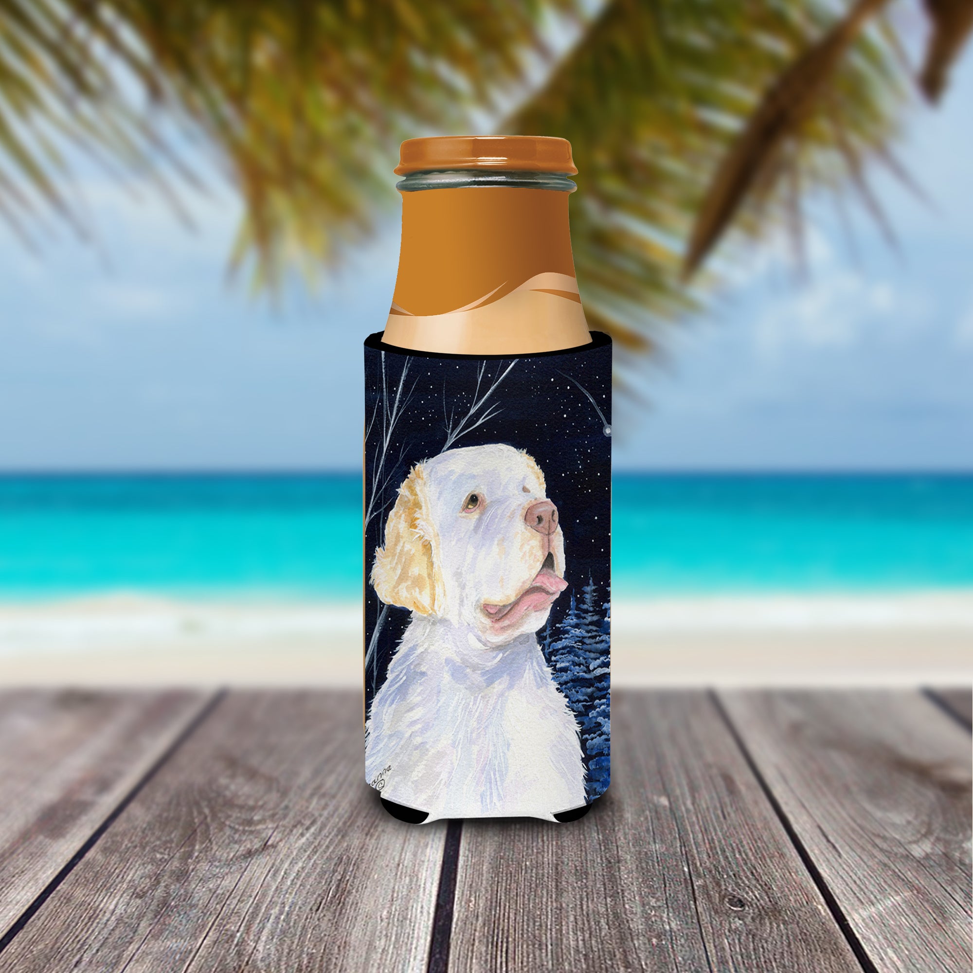 Starry Night Clumber Spaniel Ultra Beverage Insulators for slim cans SS8356MUK.