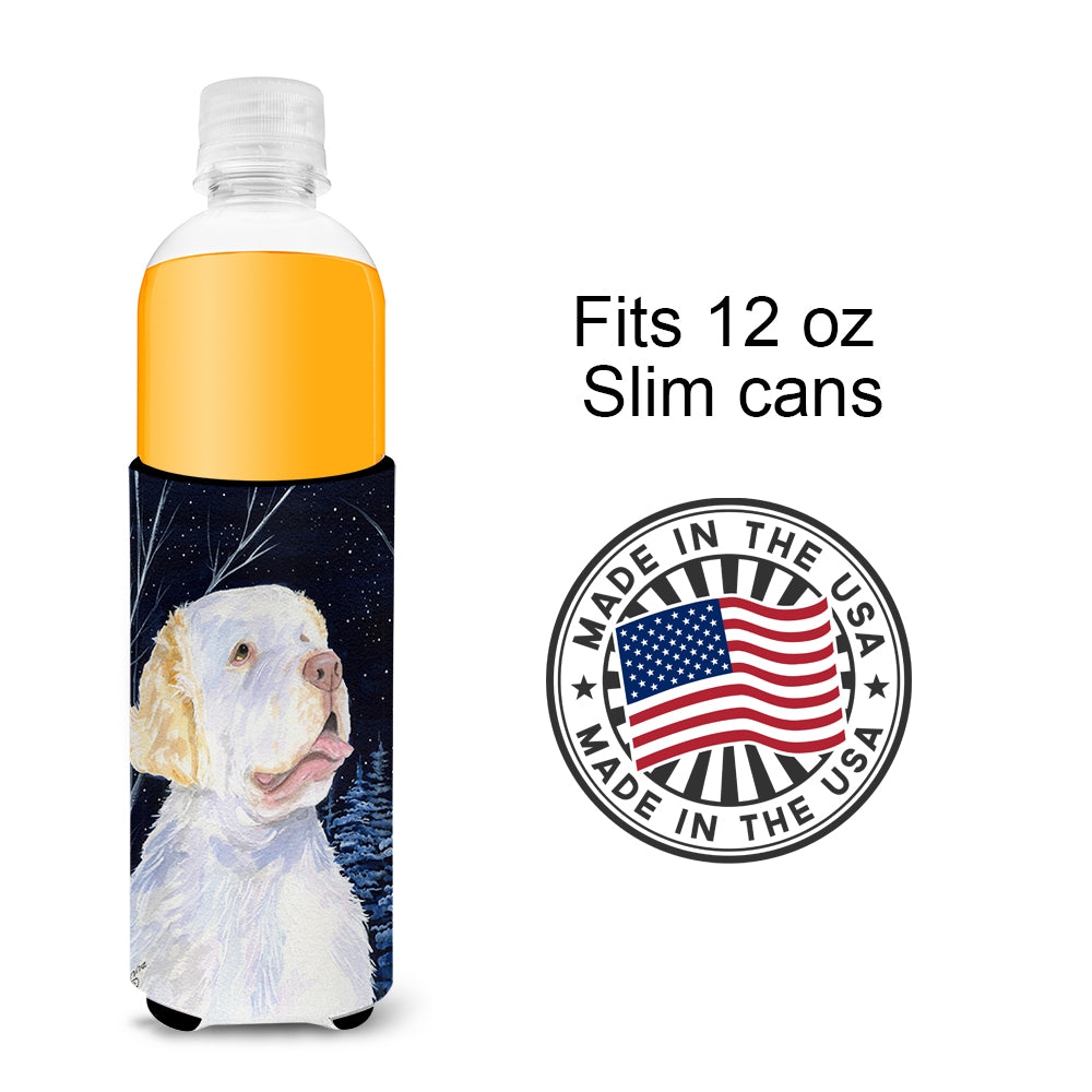 Starry Night Clumber Spaniel Ultra Beverage Insulators for slim cans SS8356MUK