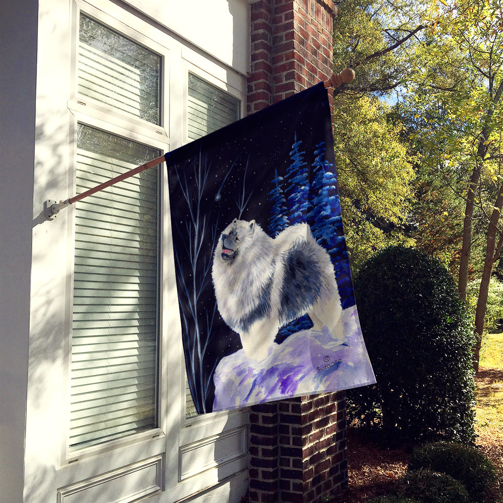 Caroline's Treasures Starry Night Keeshond Flag Canvas House Size