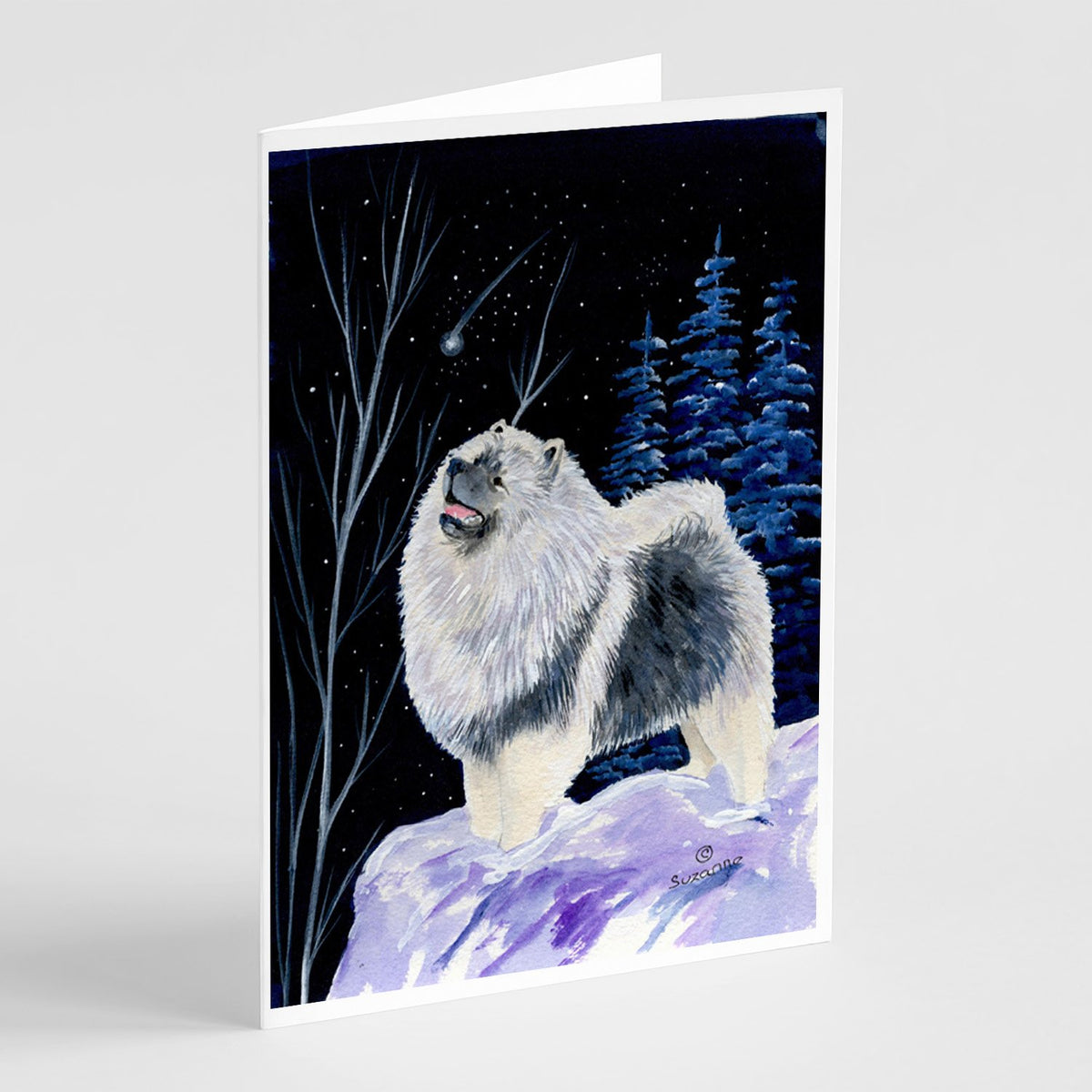 Buy this Starry Night Keeshond Greeting Cards and Envelopes Pack of 8