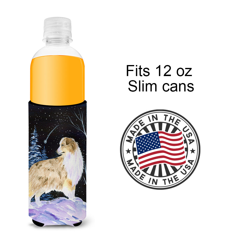 Starry Night Australian Shepherd Ultra Beverage Insulators for slim cans SS8359MUK
