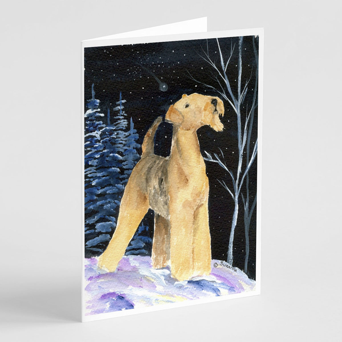 Buy this Starry Night Airedale Greeting Cards and Envelopes Pack of 8