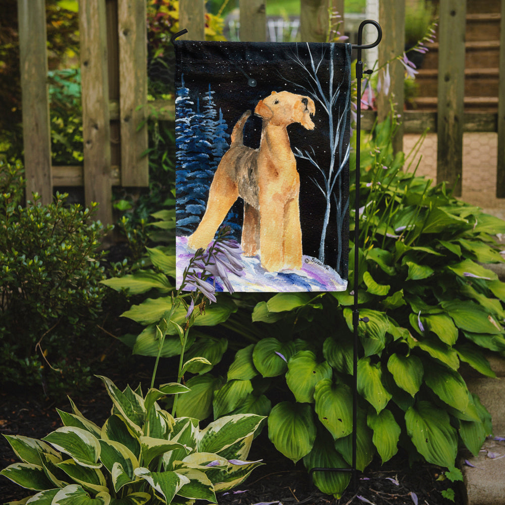 Starry Night Airedale Flag Garden Size.