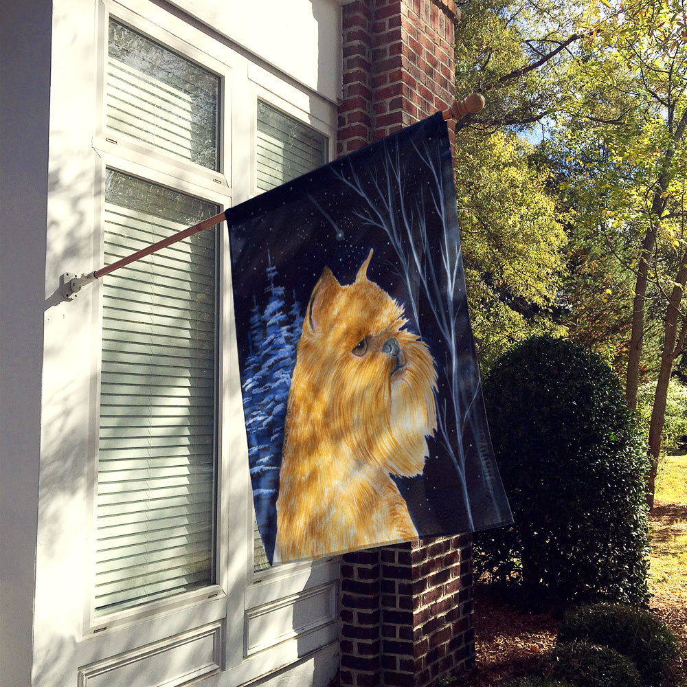 Starry Night Brussels Griffon Flag Canvas House Size