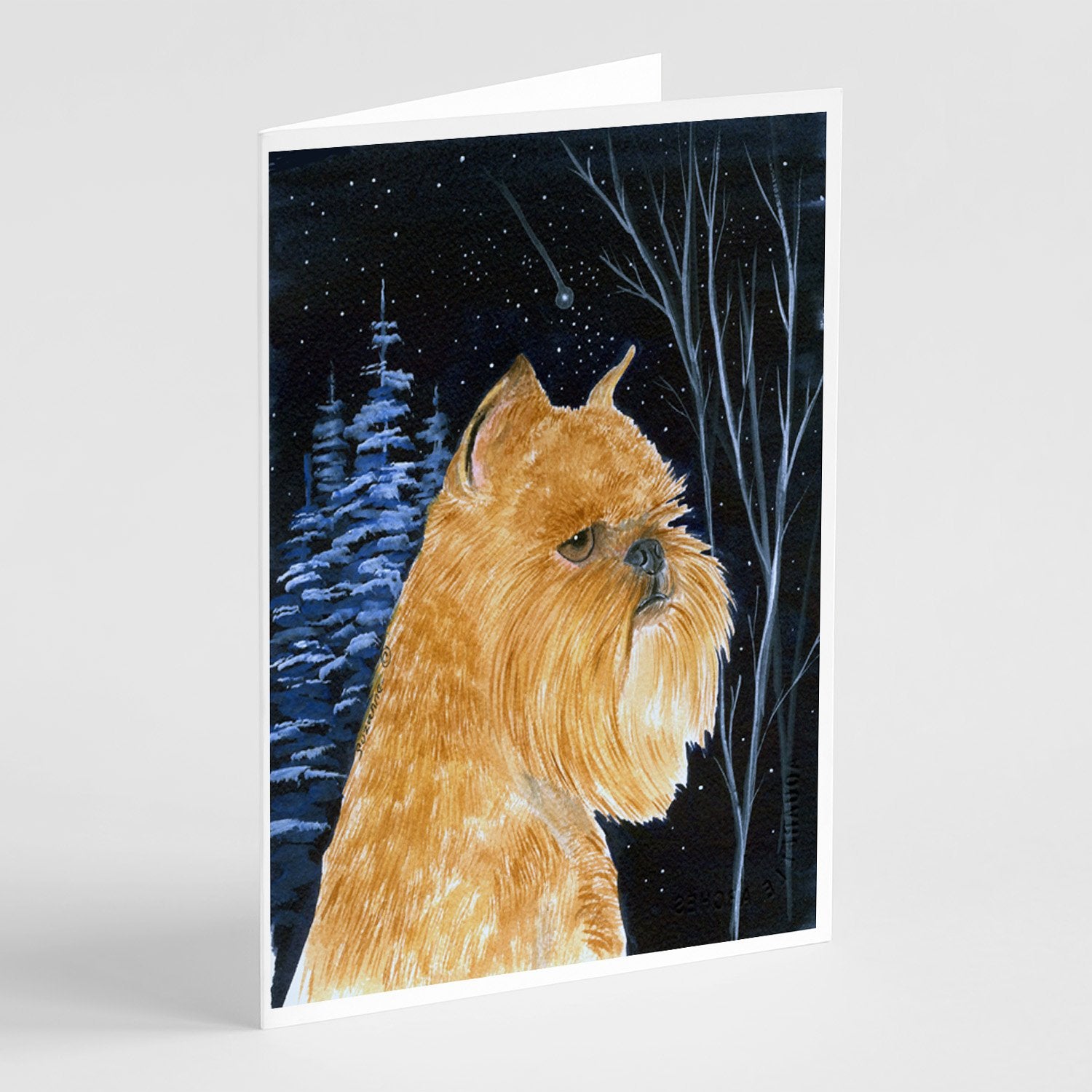 Buy this Starry Night Brussels Griffon Greeting Cards and Envelopes Pack of 8