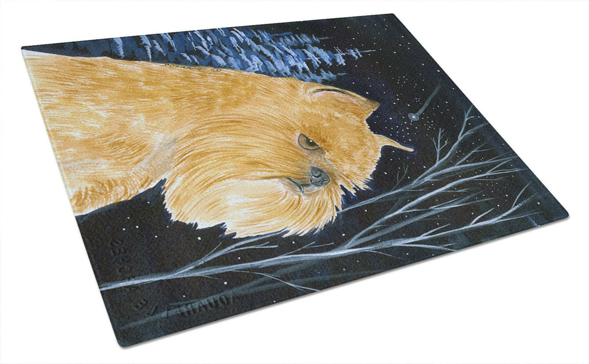 Starry Night Brussels Griffon Glass Cutting Board Large by Caroline&#39;s Treasures
