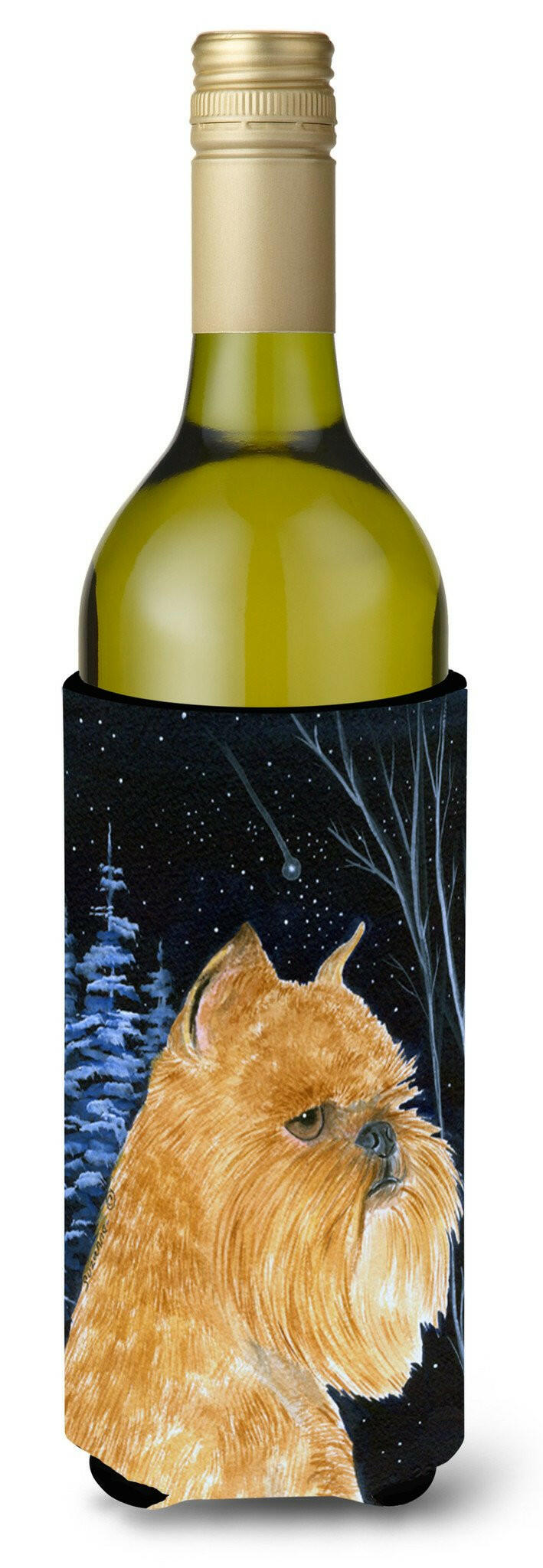 Starry Night Brussels Griffon Wine Bottle Beverage Insulator Beverage Insulator Hugger by Caroline&#39;s Treasures