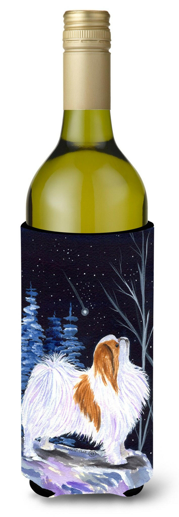 Starry Night Japanese Chin Wine Bottle Beverage Insulator Beverage Insulator Hugger by Caroline&#39;s Treasures