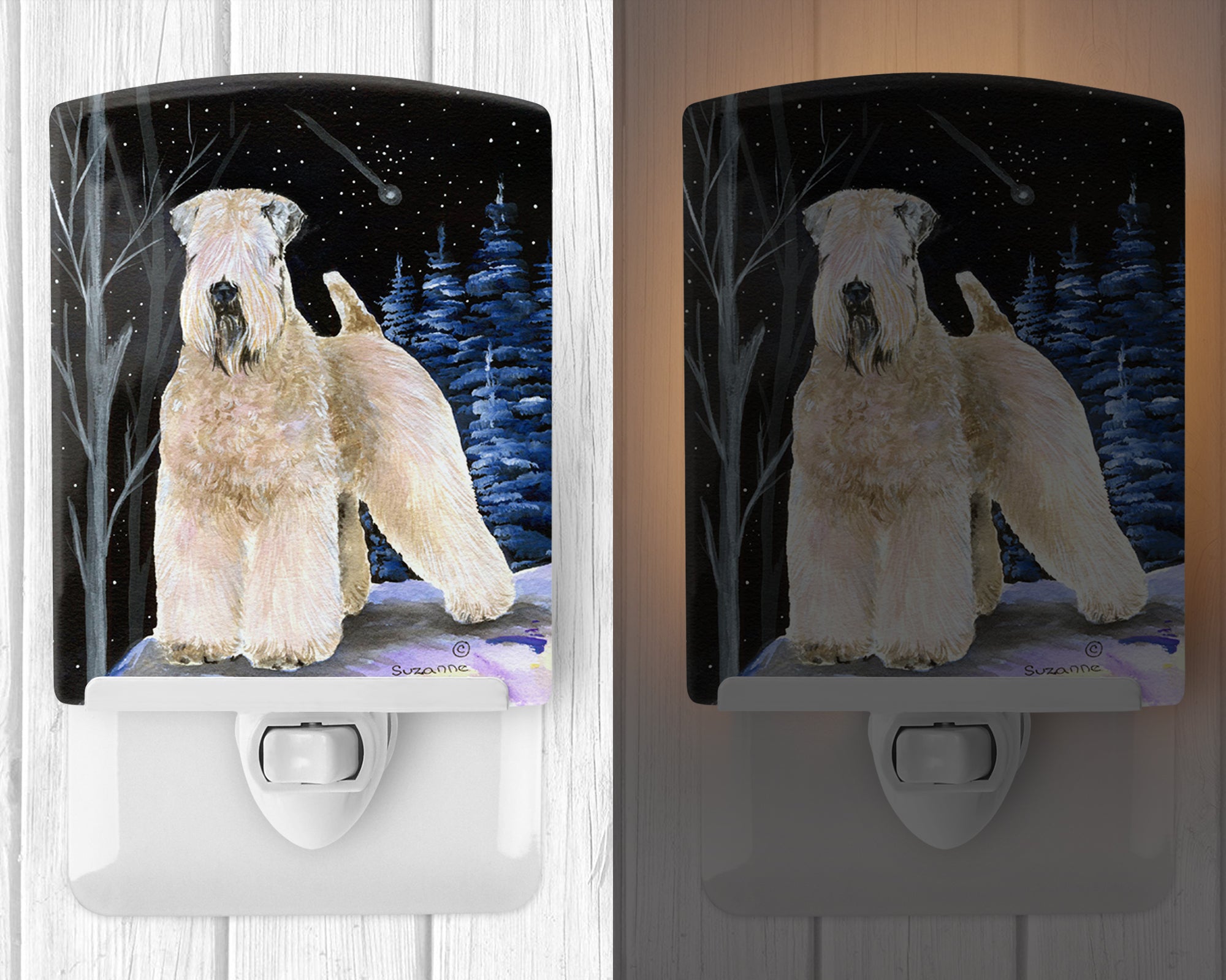Starry Night Wheaten Terrier Soft Coated Ceramic Night Light SS8364CNL - the-store.com