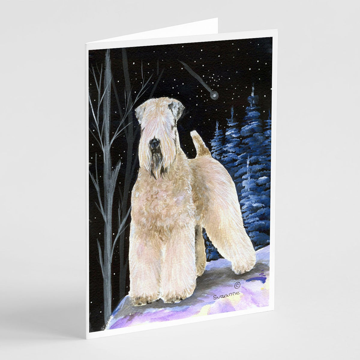 Buy this Starry Night Wheaten Terrier Soft Coated Greeting Cards and Envelopes Pack of 8