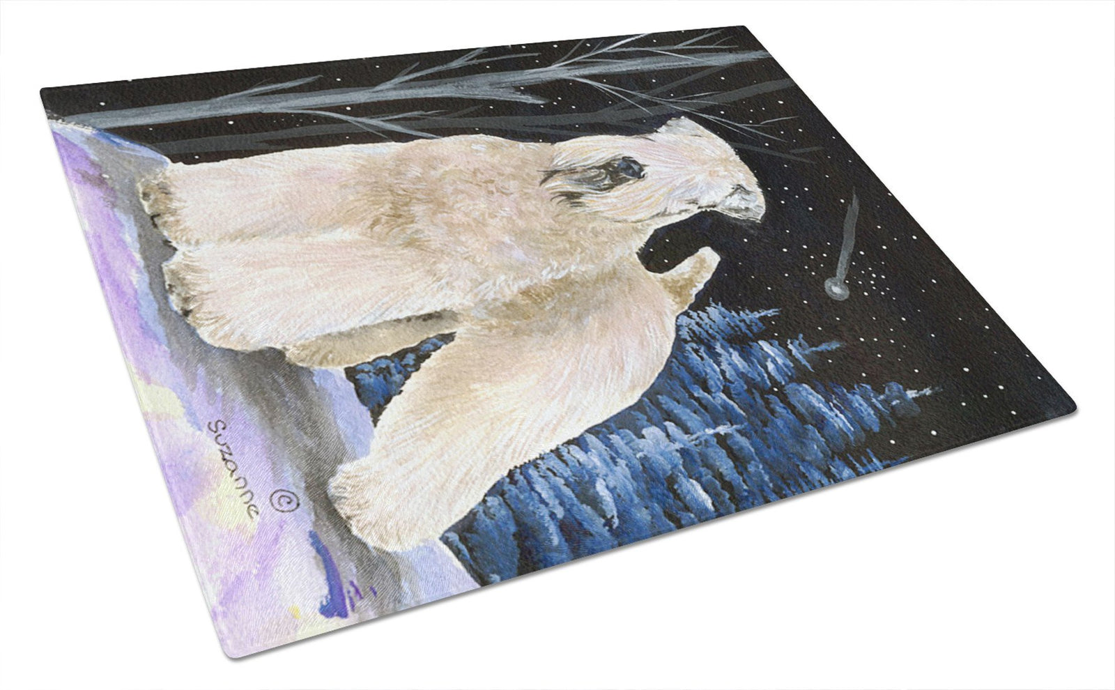 Starry Night Wheaten Terrier Soft Coated Glass Cutting Board Large by Caroline's Treasures