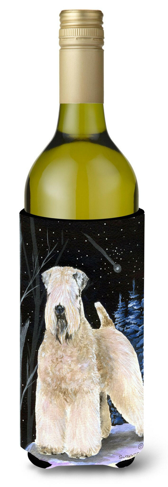 Starry Night Wheaten Terrier Soft Coated Wine Bottle Beverage Insulator Beverage Insulator Hugger by Caroline&#39;s Treasures