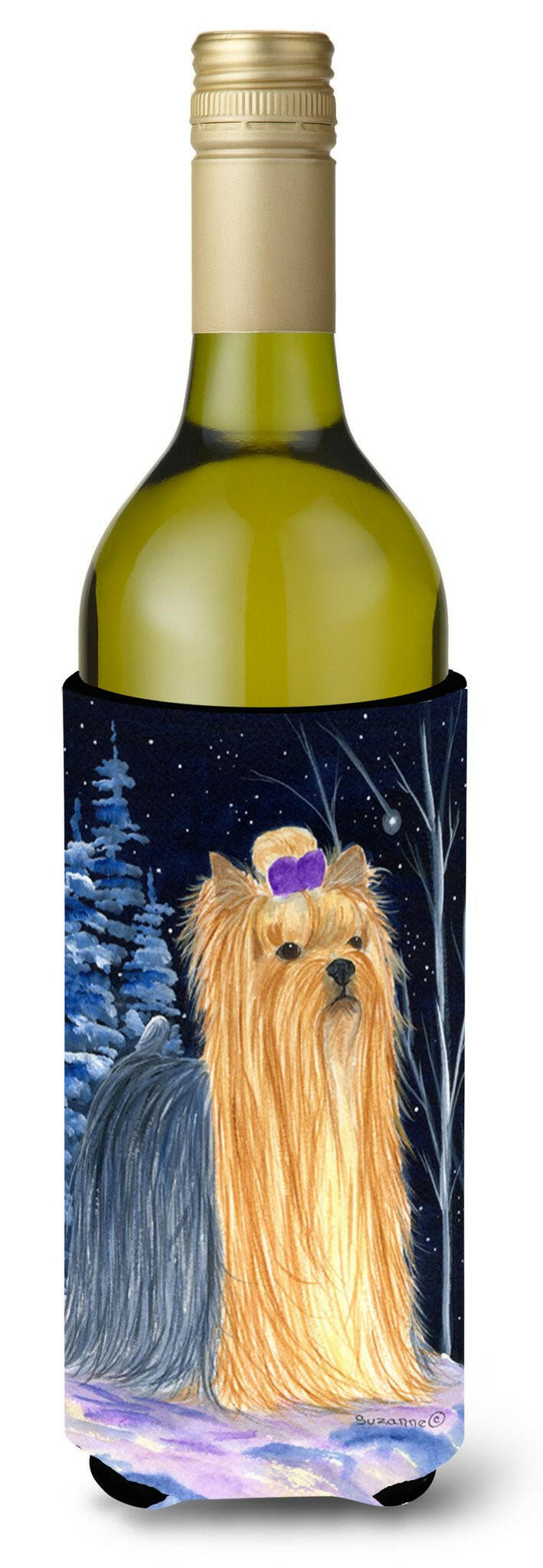 Starry Night Yorkie Wine Bottle Beverage Insulator Beverage Insulator Hugger by Caroline&#39;s Treasures