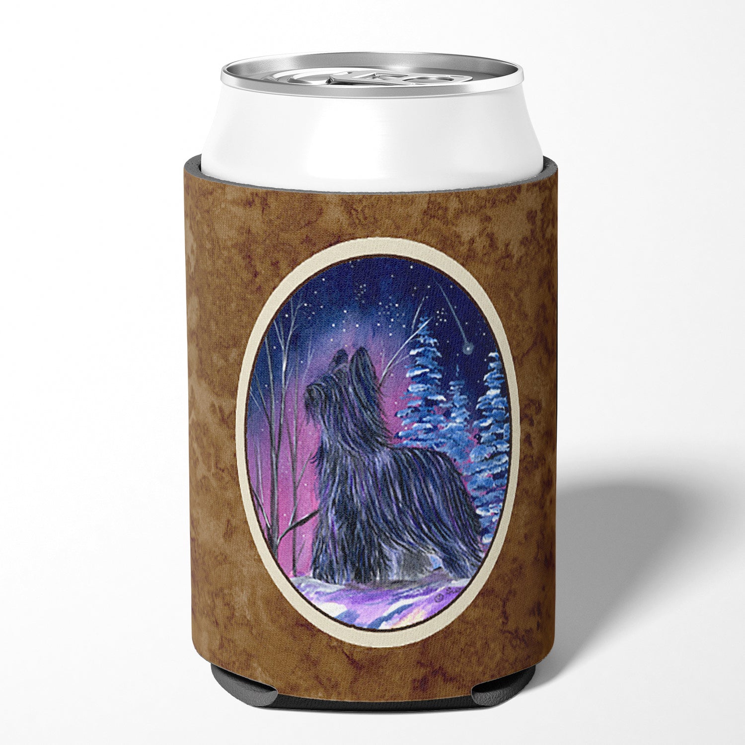 Starry Night Briard Can ou Bottle Beverage Isolator Hugger