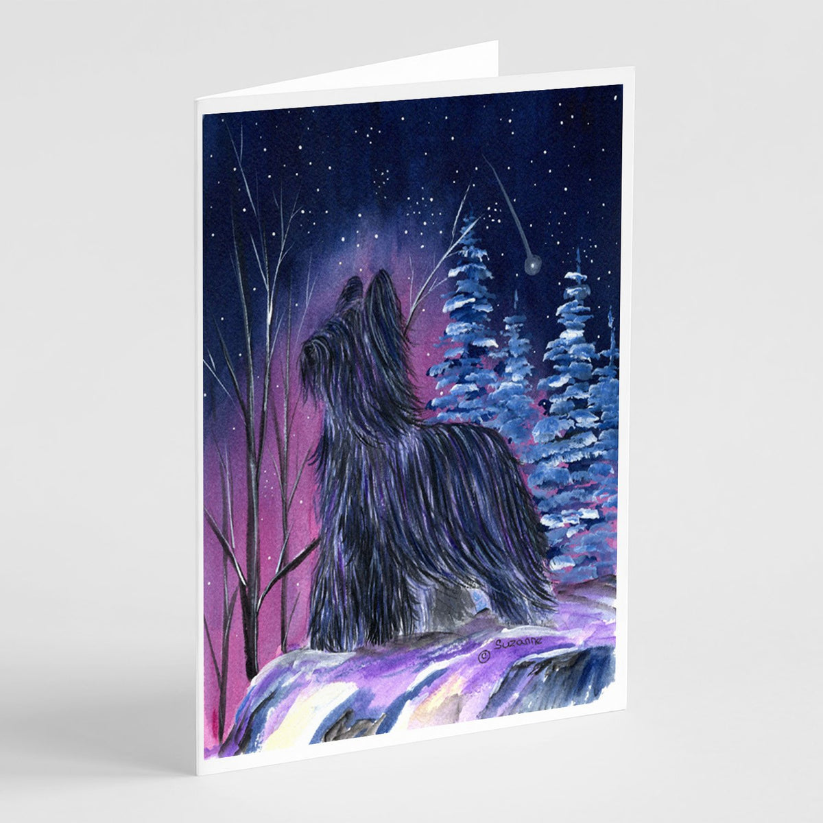 Buy this Starry Night Briard Greeting Cards and Envelopes Pack of 8