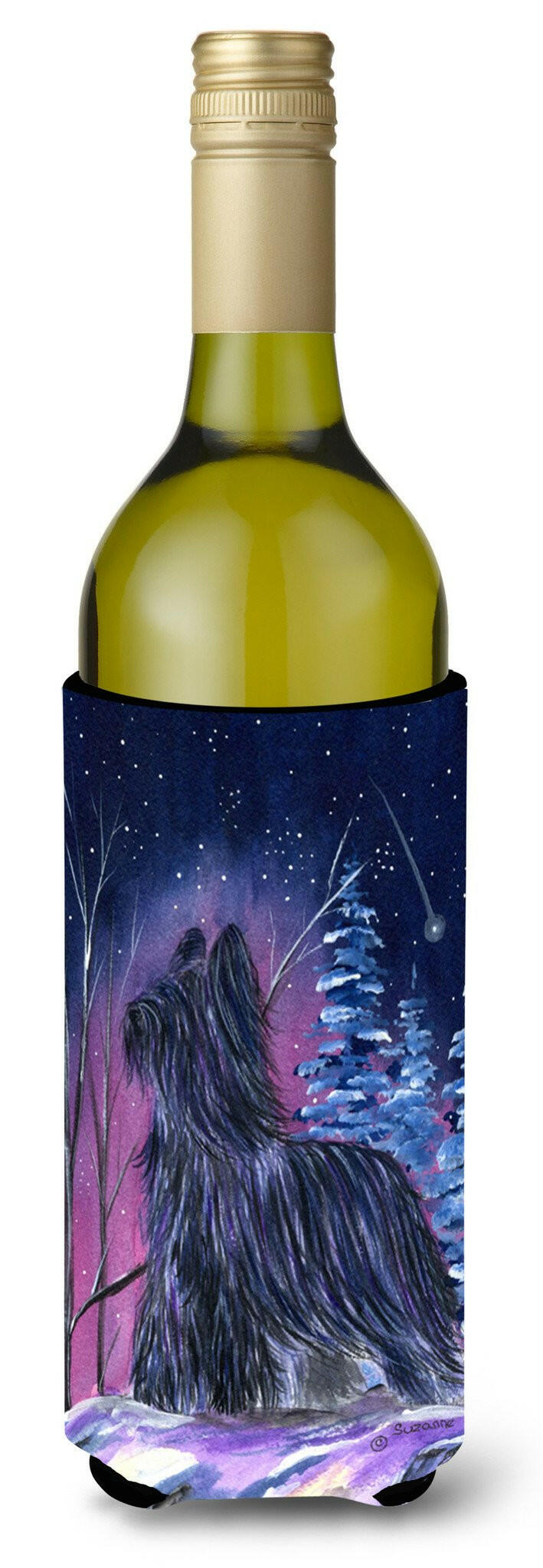 Starry Night Briard Wine Bottle Beverage Insulator Beverage Insulator Hugger by Caroline&#39;s Treasures