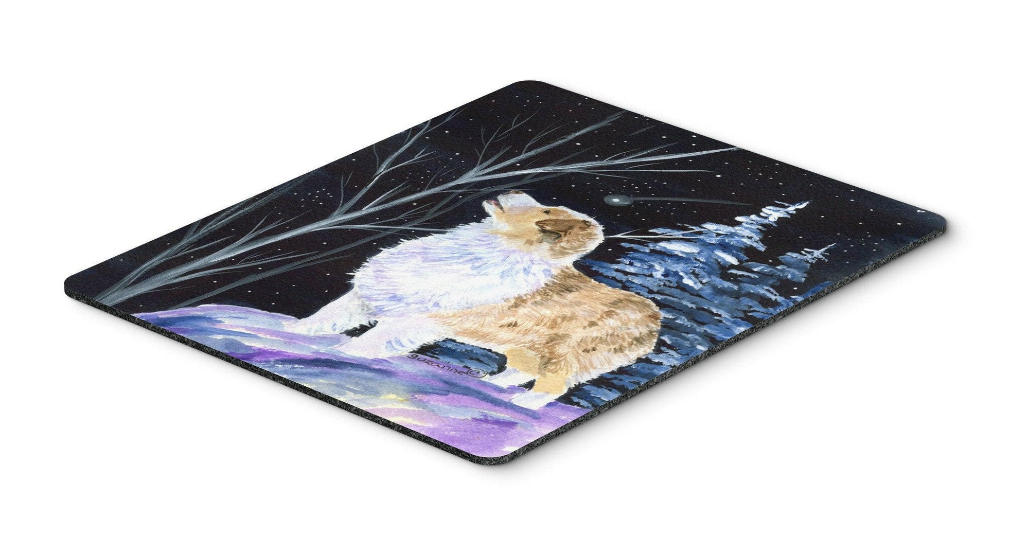 Starry Night Australian Shepherd Mouse Pad / Hot Pad / Trivet by Caroline's Treasures