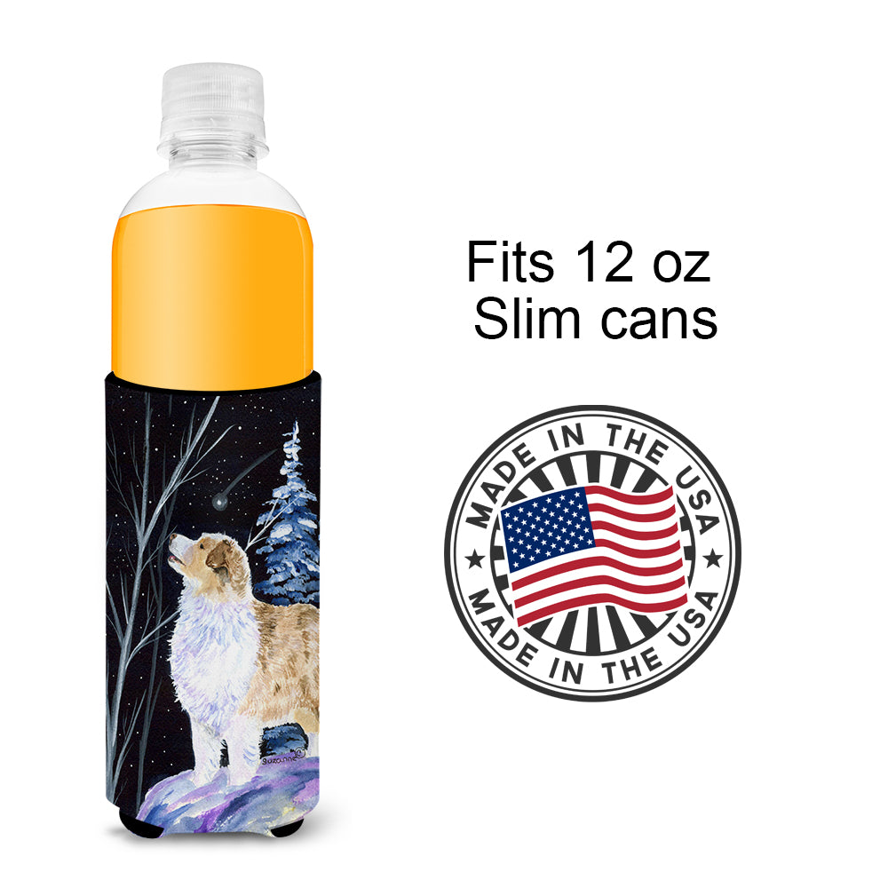 Starry Night Australian Shepherd Ultra Beverage Insulators for slim cans SS8367MUK.