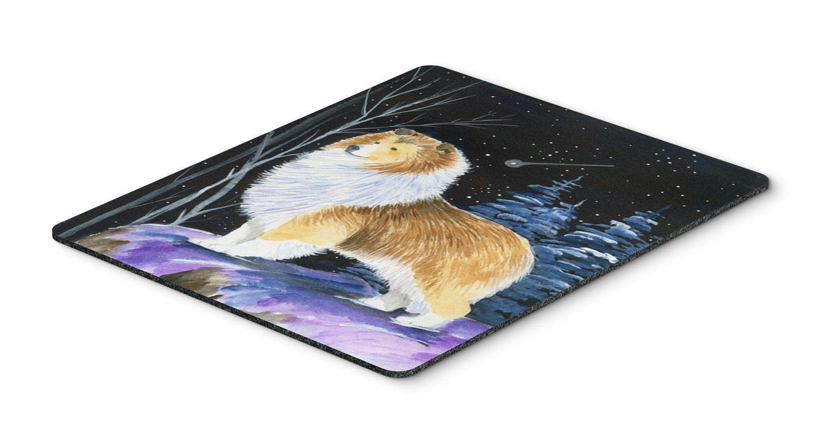 Starry Night Sheltie Mouse Pad / Hot Pad / Trivet by Caroline&#39;s Treasures