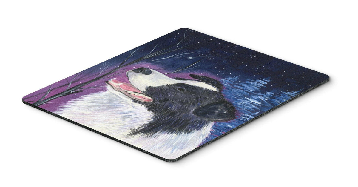 Starry Night Border Collie Mouse Pad / Hot Pad / Trivet by Caroline&#39;s Treasures