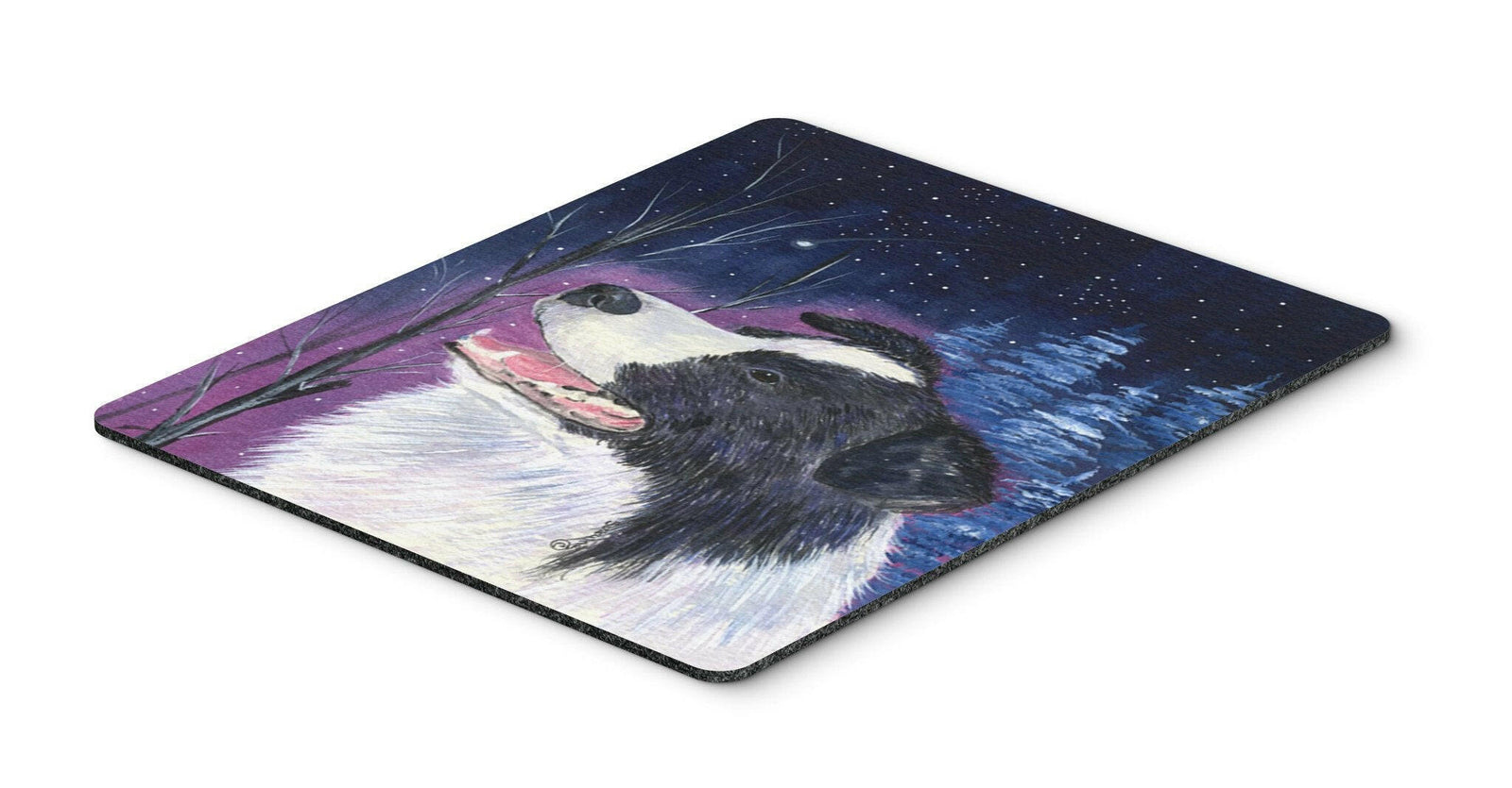Starry Night Border Collie Mouse Pad / Hot Pad / Trivet by Caroline's Treasures