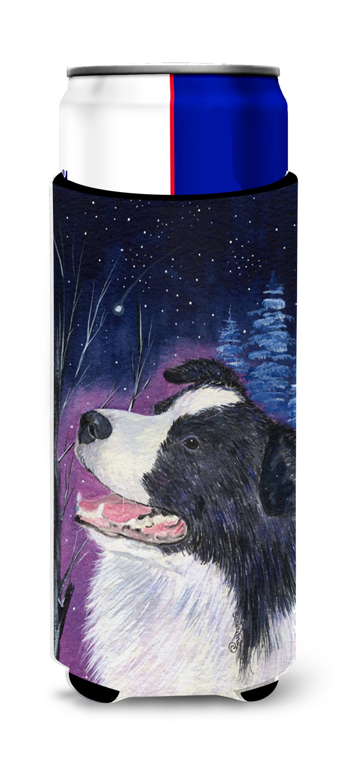 Starry Night Border Collie Ultra Beverage Insulators for slim cans SS8369MUK.