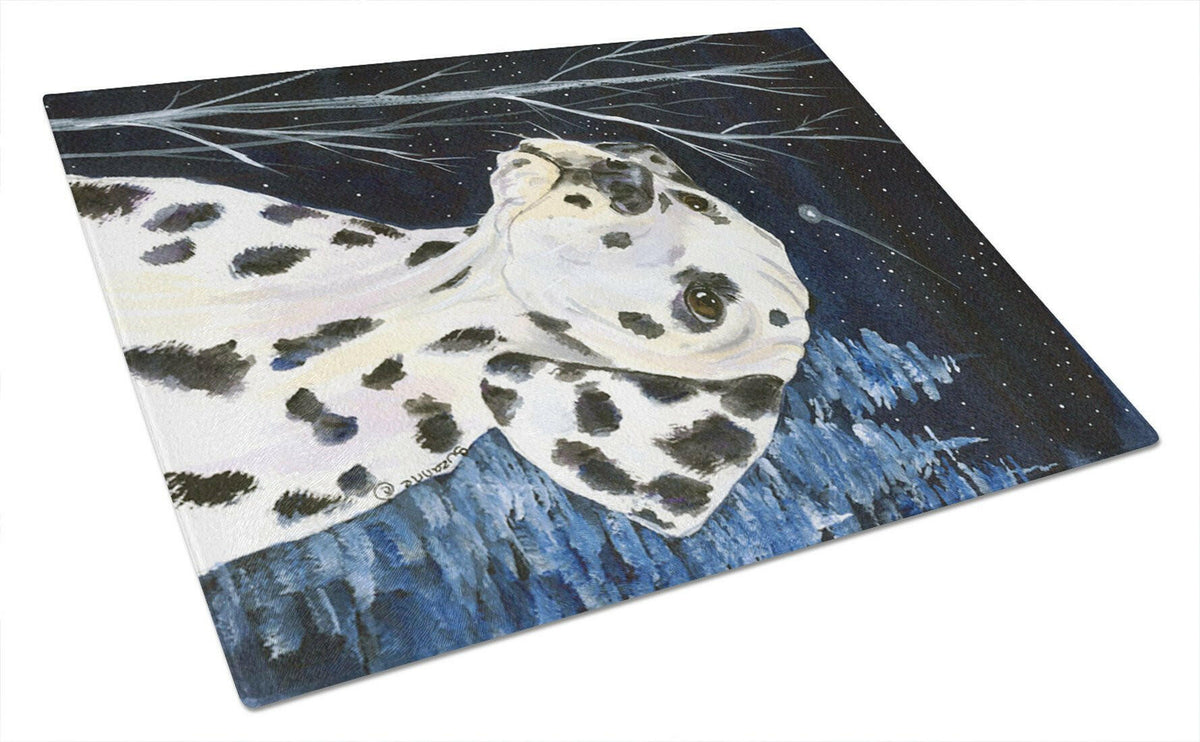 Starry Night Dalmatian Glass Cutting Board Large by Caroline&#39;s Treasures