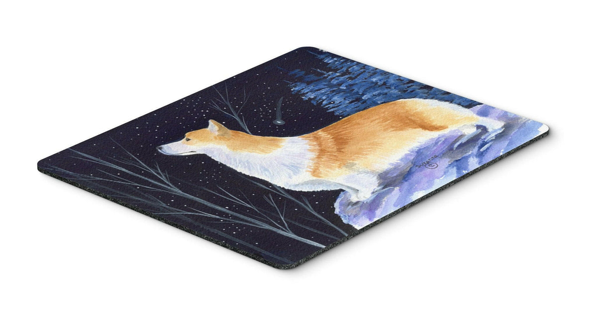 Starry Night Corgi Mouse Pad / Hot Pad / Trivet by Caroline&#39;s Treasures