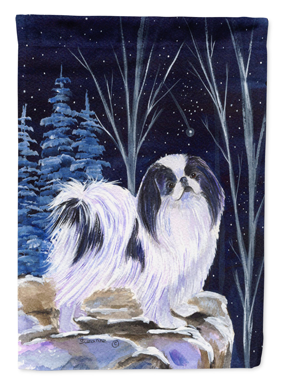 Starry Night Japanese Chin Flag Canvas House Size