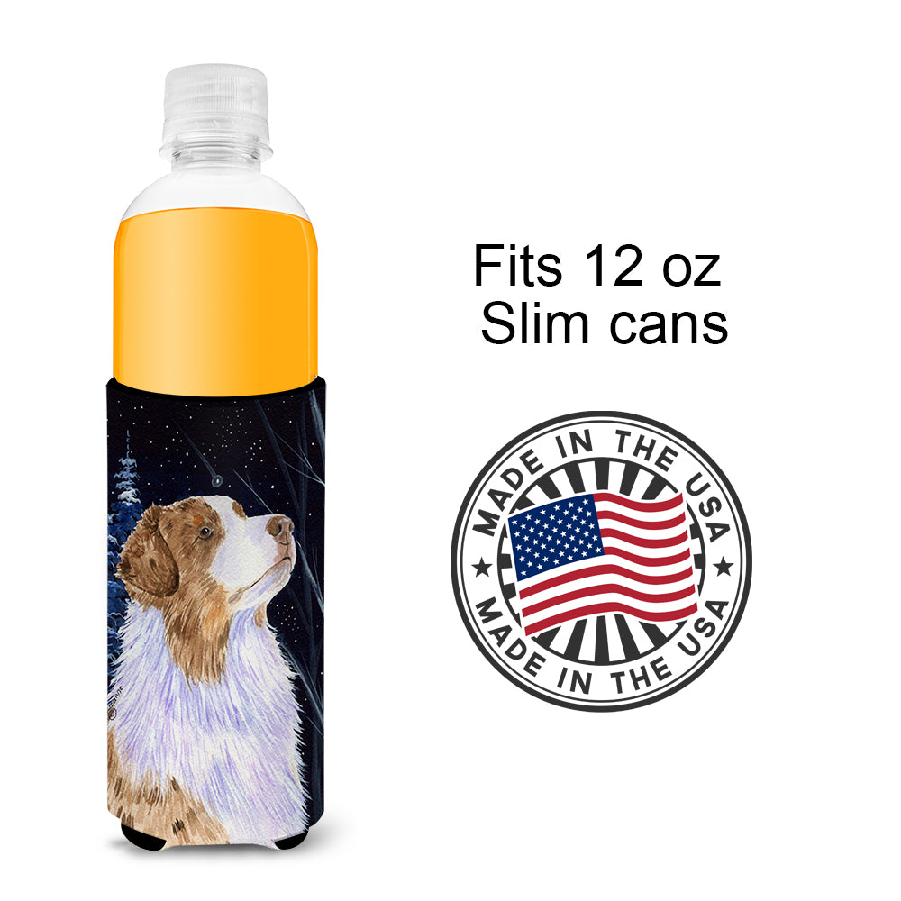 Starry Night Australian Shepherd Ultra Beverage Insulators for slim cans SS8375MUK.