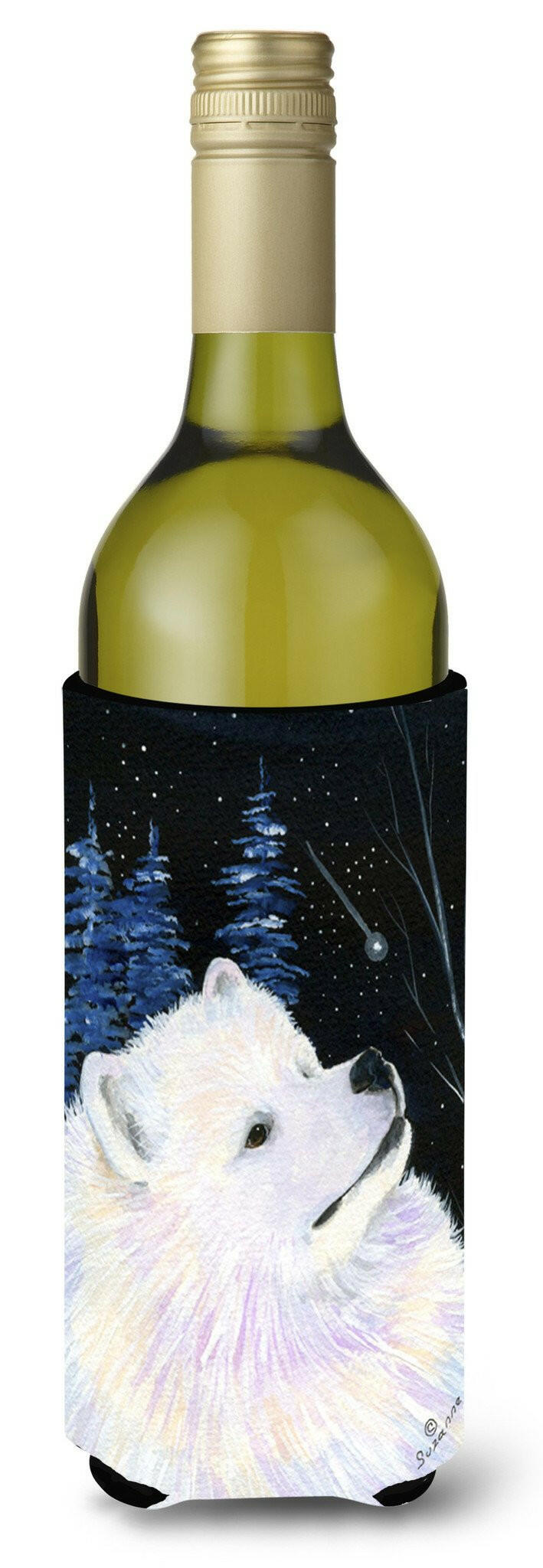 Starry Night Samoyed Wine Bottle Beverage Insulator Beverage Insulator Hugger by Caroline&#39;s Treasures