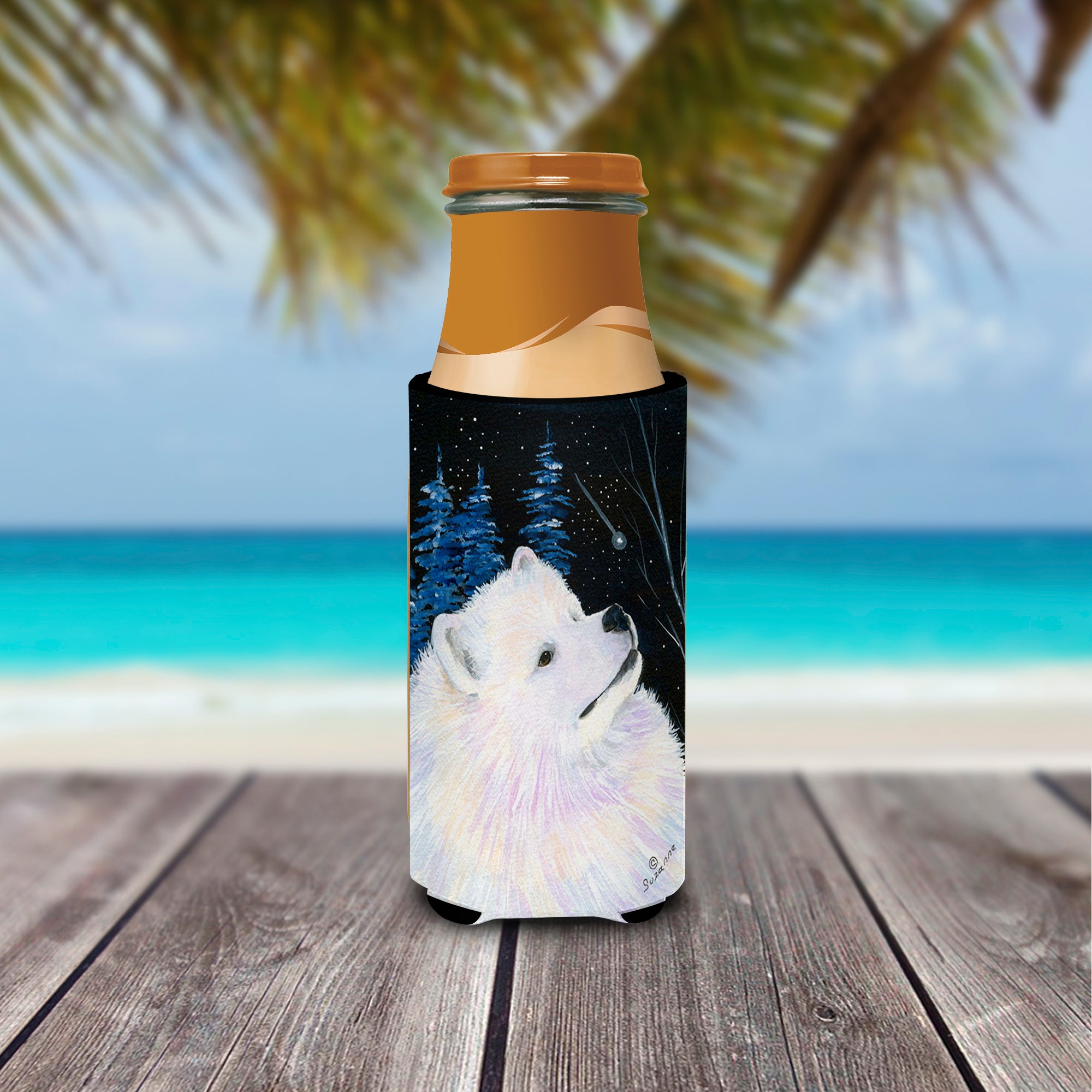 Starry Night Samoyed Ultra Beverage Isolateurs pour canettes minces SS8376MUK