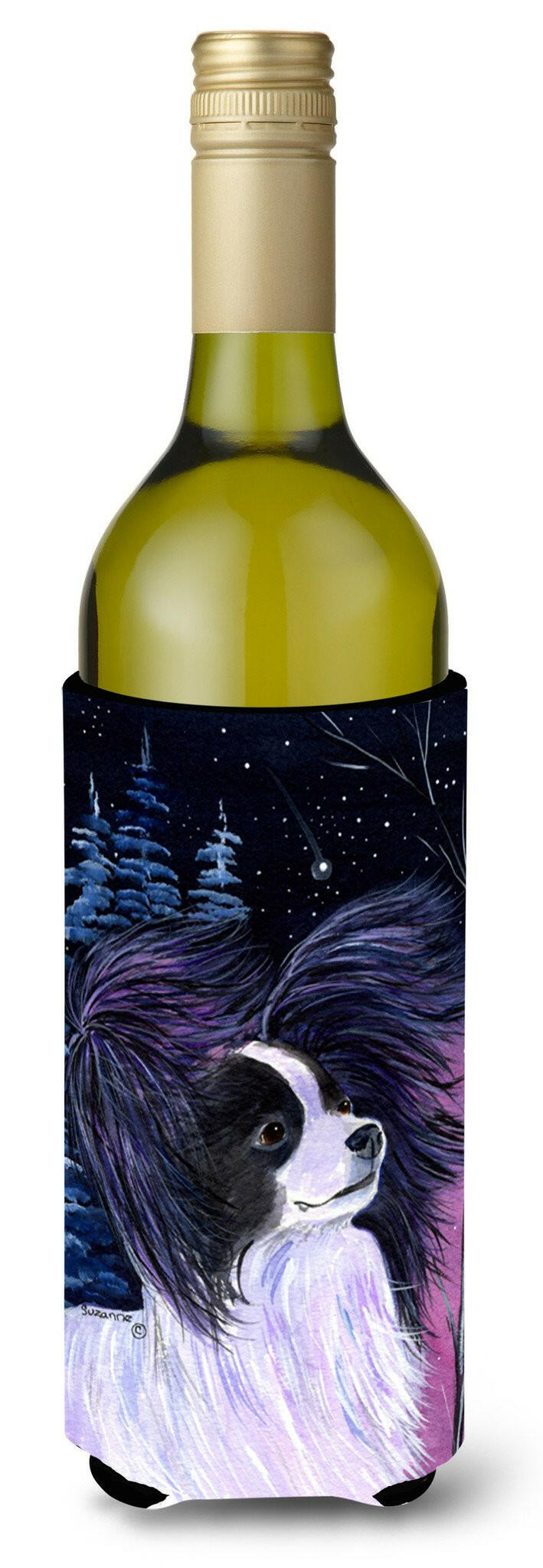 Starry Night Papillon Wine Bottle Beverage Insulator Beverage Insulator Hugger by Caroline&#39;s Treasures
