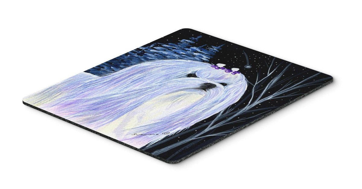 Starry Night Maltese Mouse Pad / Hot Pad / Trivet by Caroline&#39;s Treasures