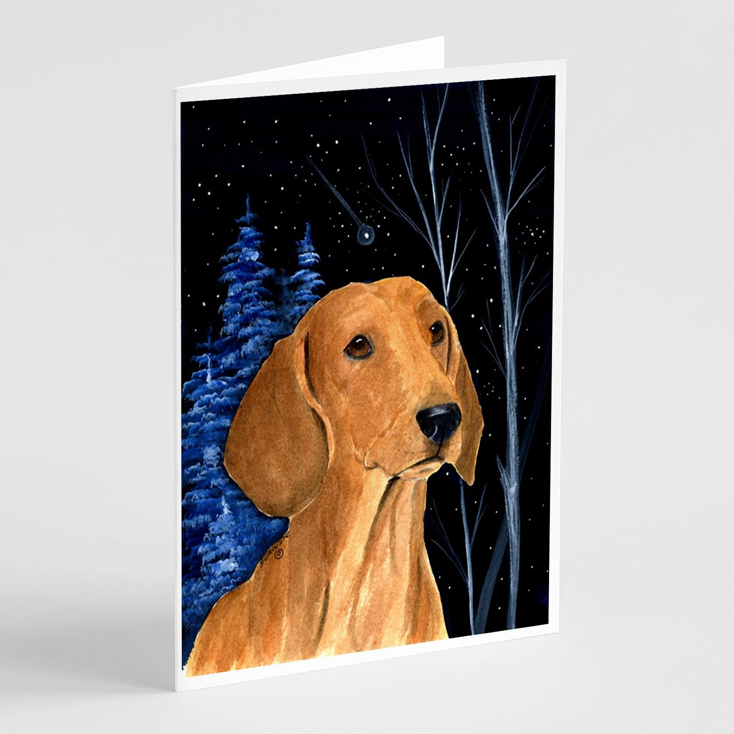 Buy this Starry Night Dachshund Greeting Cards and Envelopes Pack of 8