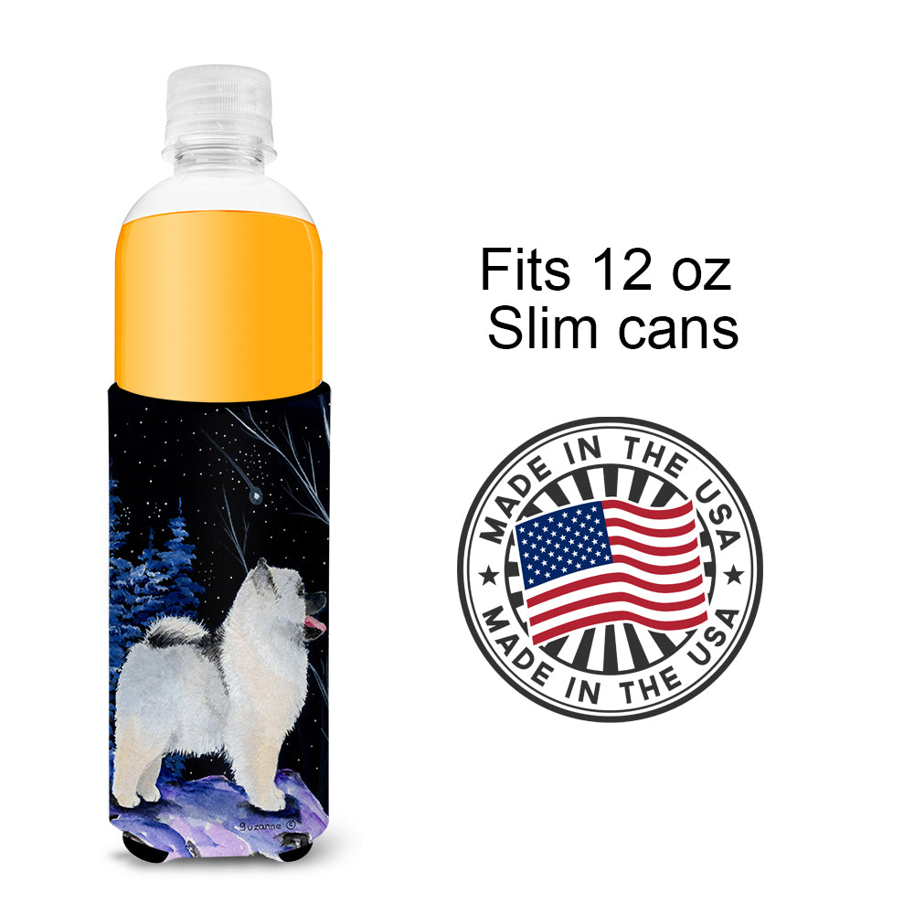 Starry Night Keeshond Ultra Beverage Insulators for slim cans SS8380MUK.