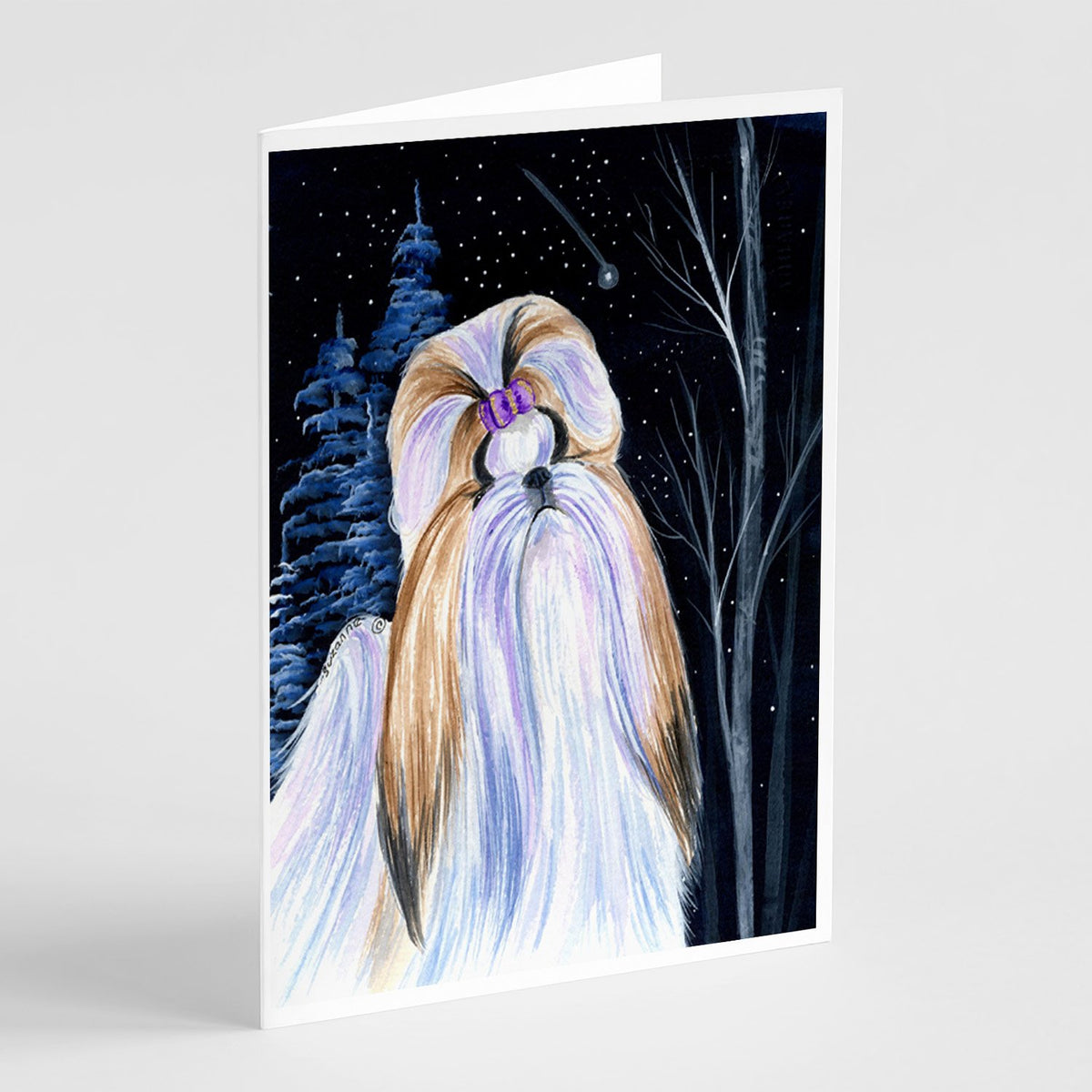 Buy this Starry Night Shih Tzu Greeting Cards and Envelopes Pack of 8