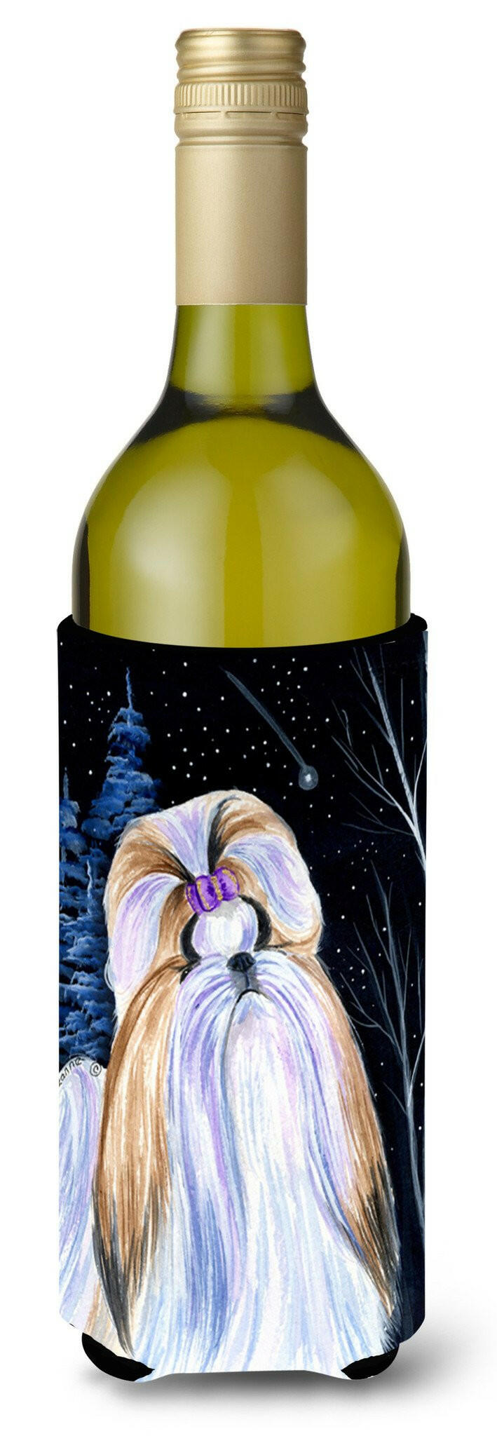 Starry Night Shih Tzu Wine Bottle Beverage Insulator Beverage Insulator Hugger by Caroline&#39;s Treasures