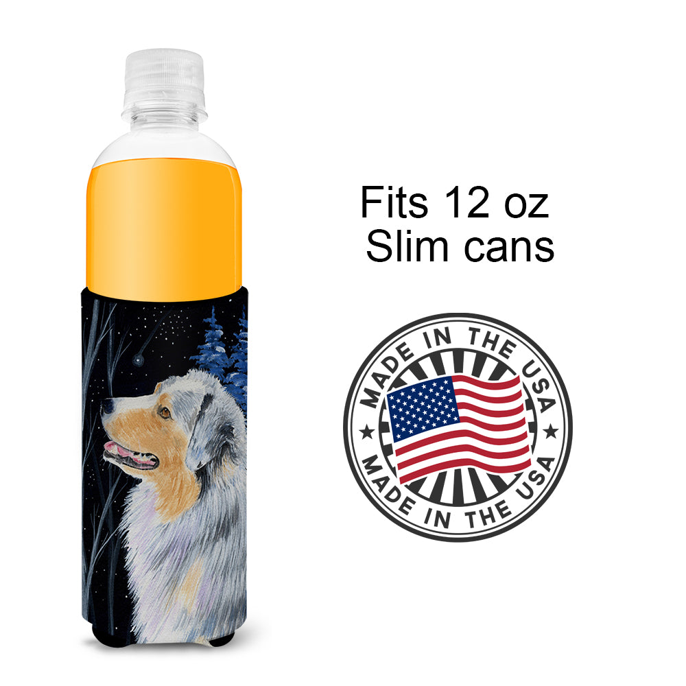 Starry Night Australian Shepherd Ultra Beverage Isolateurs pour canettes minces SS8382MUK