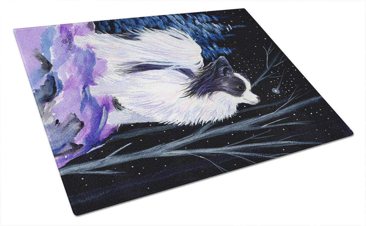 Starry Night Papillon Glass Cutting Board Large by Caroline&#39;s Treasures