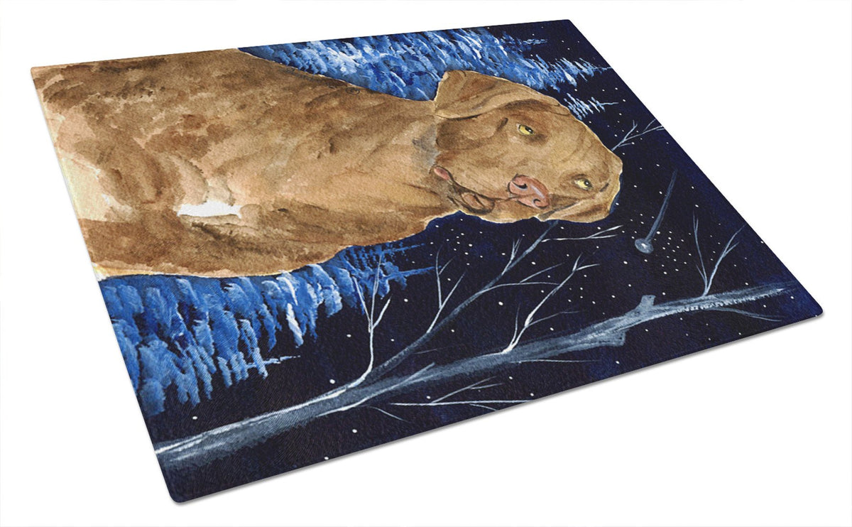 Starry Night Chesapeake Bay Retriever Glass Cutting Board Large by Caroline&#39;s Treasures