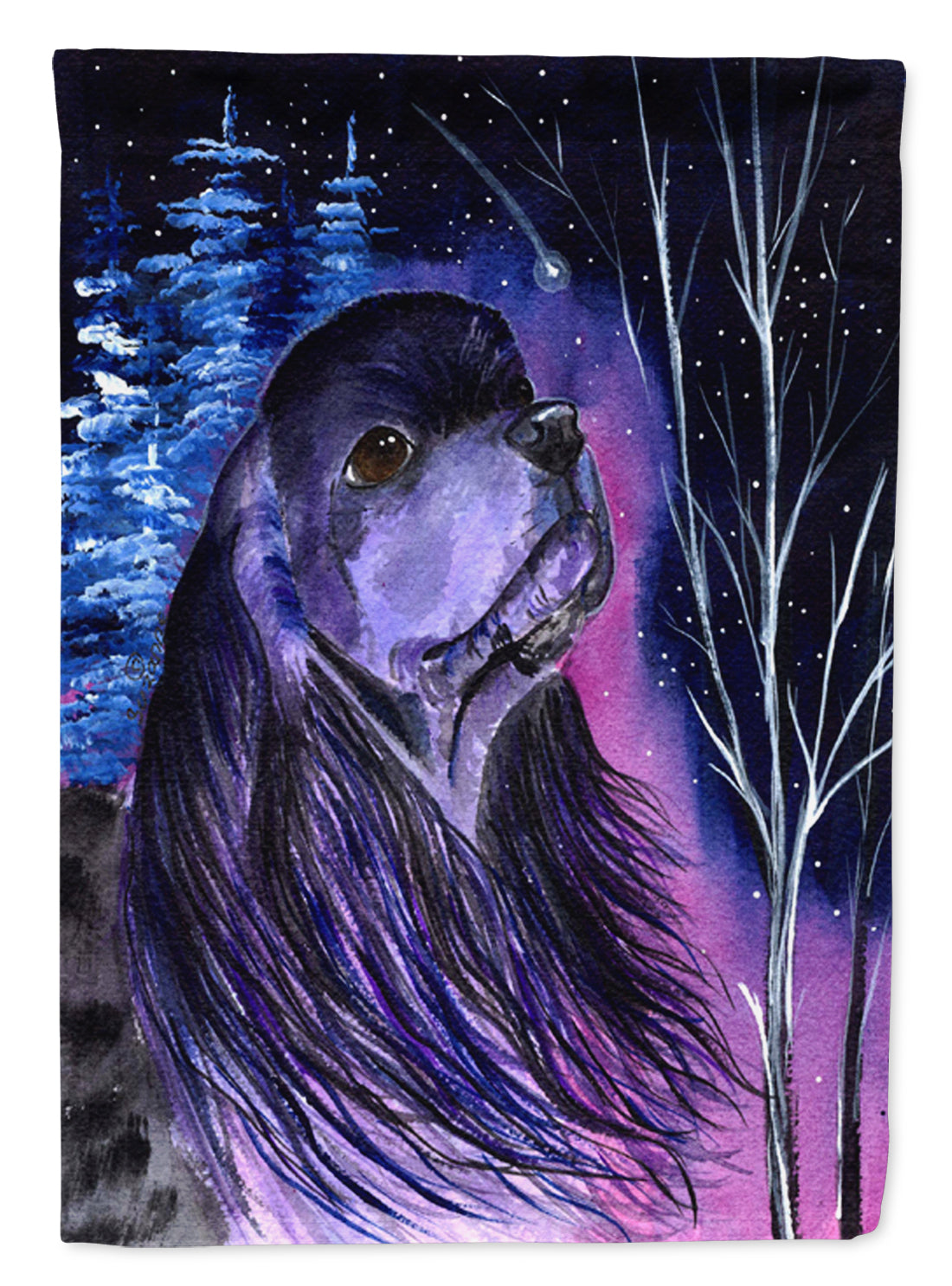 Starry Night Cocker Spaniel Flag Canvas House Size  the-store.com.