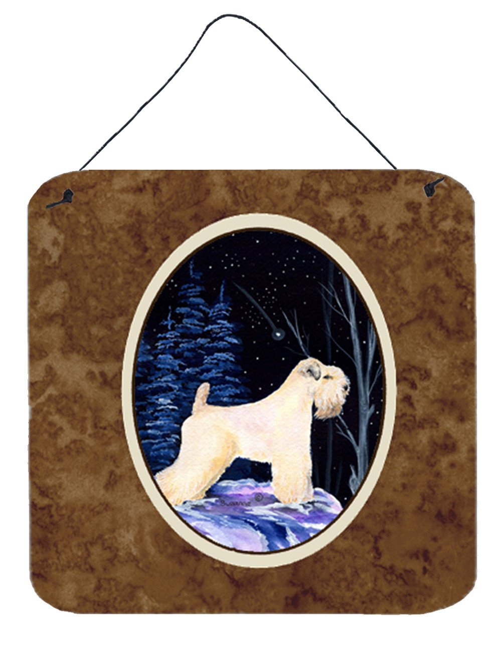 Starry Night Wheaten Terrier Soft Coated Wall or Door Hanging Prints by Caroline's Treasures