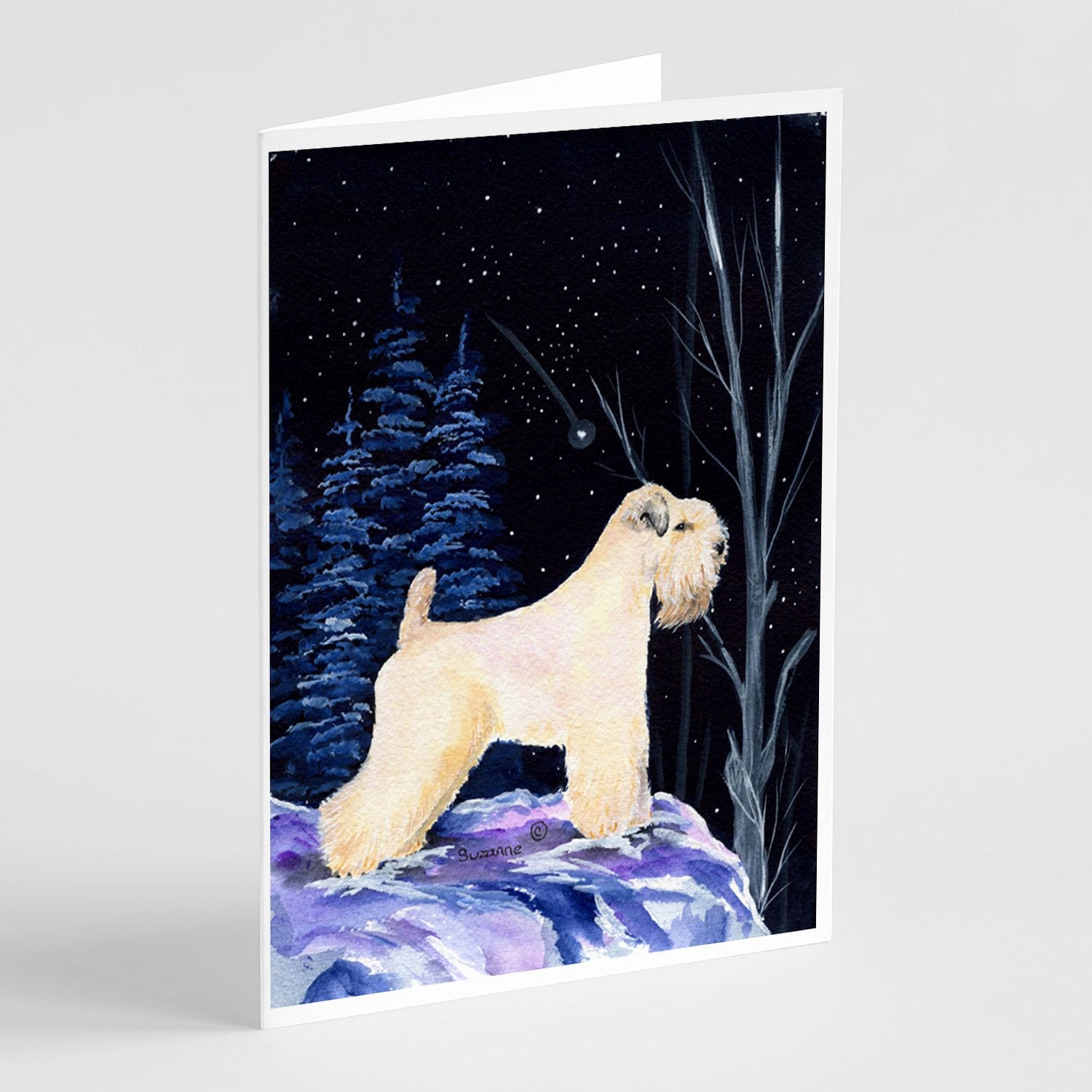 Buy this Starry Night Wheaten Terrier Soft Coated Greeting Cards and Envelopes Pack of 8