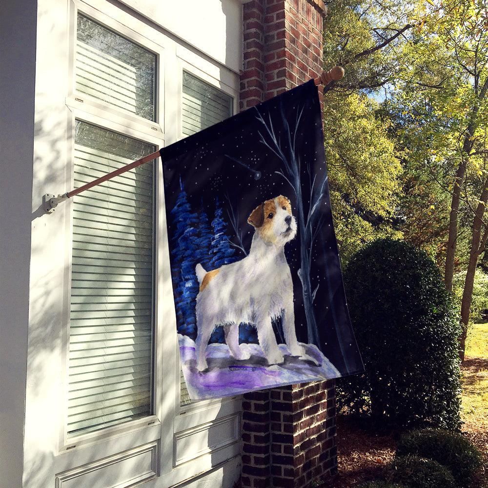 Starry Night Jack Russell Terrier Flag Canvas House Size  the-store.com.
